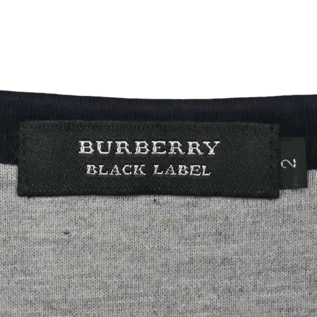 即決★BURBERRY BLACK LABEL★メンズM 廃版 Tシャツ バーバリーブラックレーベル 2 黒 ボーダー 三陽商会正規 カットソー 長袖 ナイト刺繍_画像6