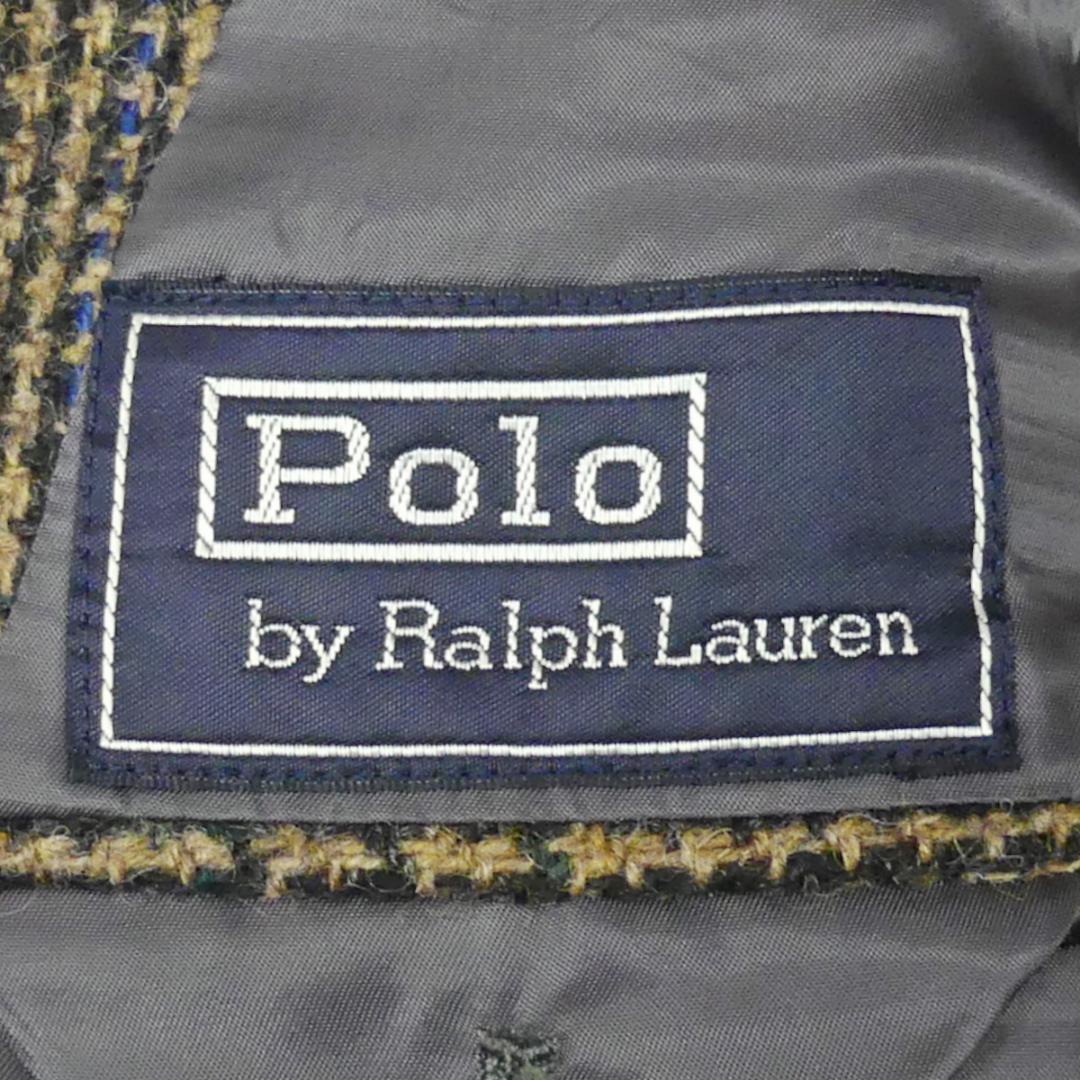 即決★POLO RALPH LAUREN★メンズL位 テーラードジャケット ラルフローレン 茶 チェック 千鳥格子 ブレザー スーツ 上着 アウター