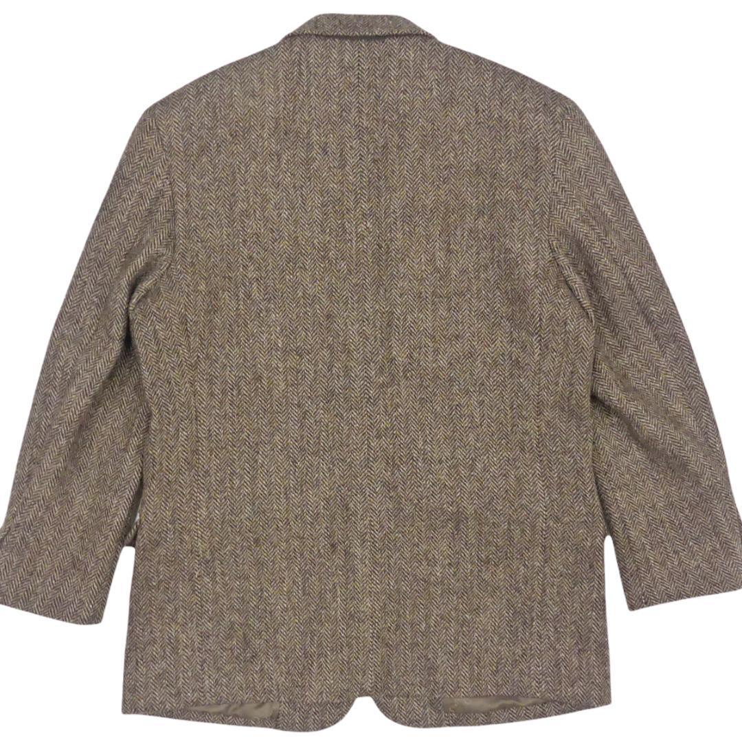 即決★Papas Harris Tweed 別注★メンズM テーラードジャケット パパス ハリスツイード コラボ 46 茶 ヘリンボーン ブレザー スーツ 上着_画像2