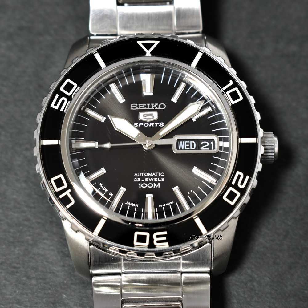 【タイムセール】セイコー 5スポーツ SEIKO メンズ 腕時計 SNZH55JC 自動巻き 逆輸入 海外モデル セイコーファイブ セイコー5 中古品