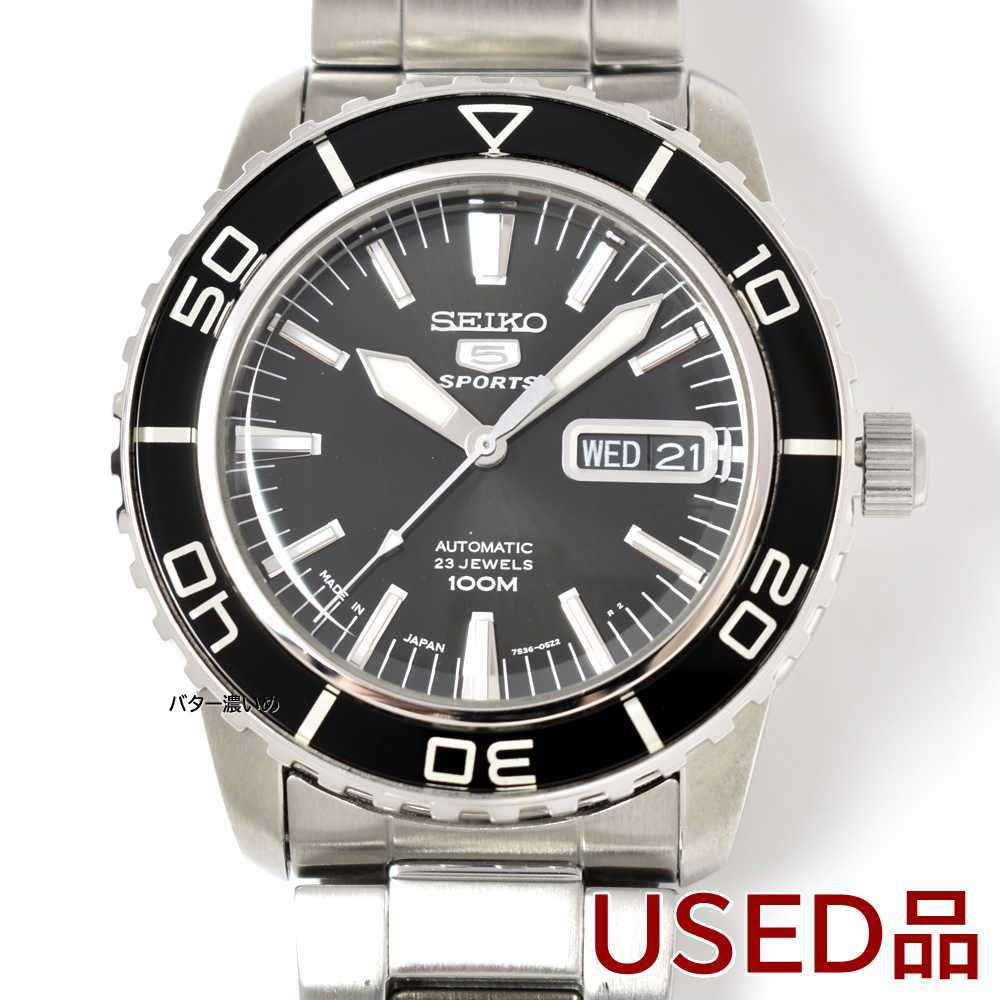 【タイムセール】セイコー 5スポーツ SEIKO メンズ 腕時計 SNZH55JC 自動巻き 逆輸入 海外モデル セイコーファイブ セイコー5 中古品