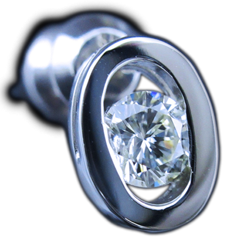 天然ダイヤモンド 0.2ct プラチナ オーバル 手作り 片耳用 シングル ピアス pierced 片方 Pt900/D:0.247ct