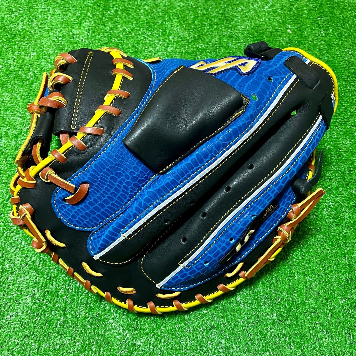 ハタケヤマ キャッチャーミット 硬式用 M8型 ブルー ブラック 台湾製
