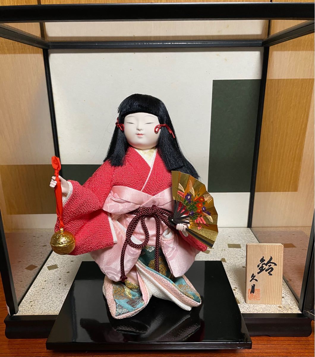 日本人形 ひな祭り 雛人形  久月 「鈴」 ガラスケース入り