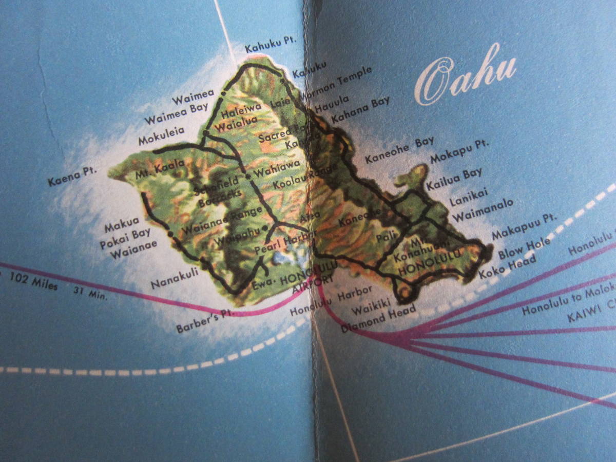 ハワイアン航空■Hawaiian Airlines■ルートマップ■DC-3■コンベアCV340■ハワイ■1960年3月_画像8