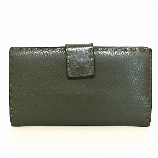 フェンディ FENDI 長財布 8M0308 ピーカブー レザー ダークグリーン