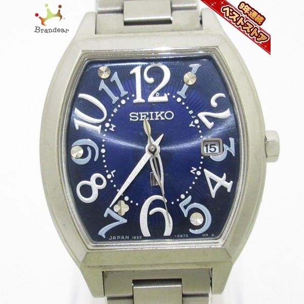 【10％OFF】 SEIKO(セイコー) 腕時計■美品 ネイビー 電波 レディース 1B22-0BC0 LUKIA(ルキア) ルキア