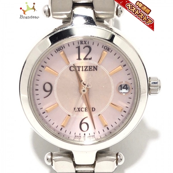 100 ％品質保証 H058-T017525 EXCEED(エクシード) 腕時計■美品 CITIZEN(シチズン) レディース ライトピンク エコドライブ エクシード