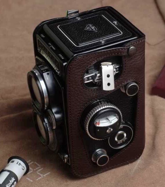 イタリア製本革使用 Rollei ローライ フレックス二眼 2.8F用カメラ 