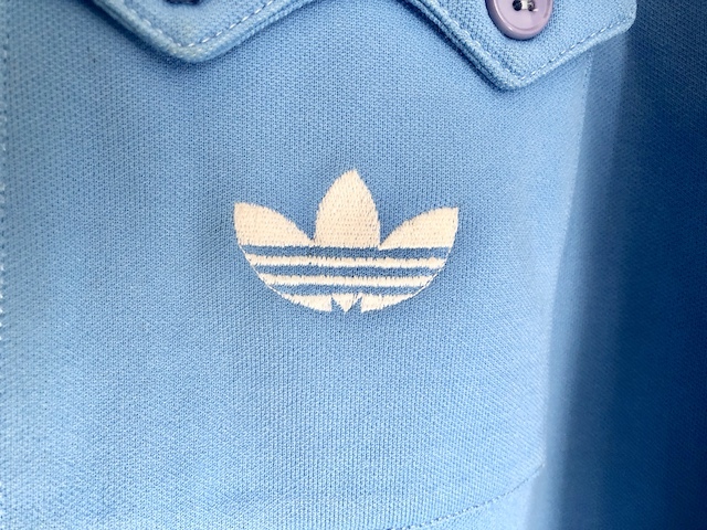  Adidas кнопка жакет blue Франция производства джерси made in FRANCE 80s adidas боковой страна происхождения бирка Vintage VENTEX запад Германия производства 