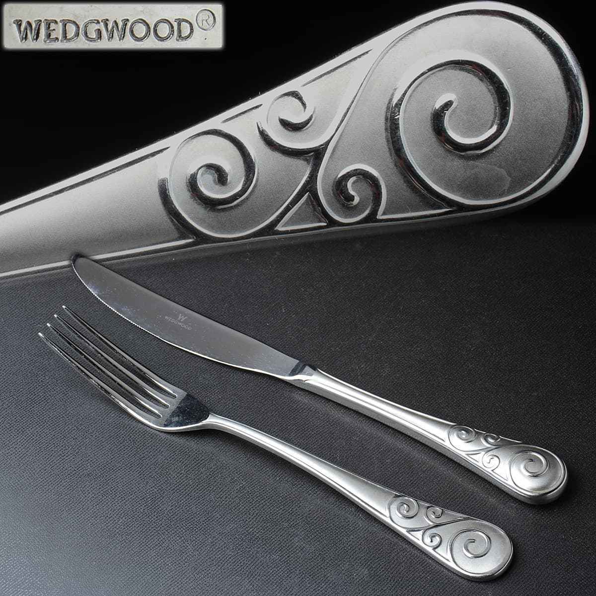HU508 WEDGWOOD ウェッジウッド 最大94%OFFクーポン シルバープレート カトラリー 英国王室御用達 新作揃え フォーク ディナーナイフ 総重155g