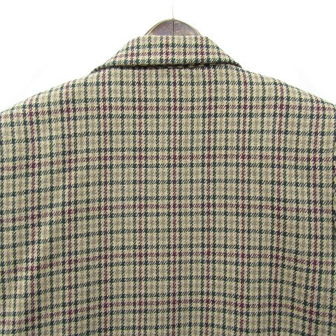 90s Vintage size 10 XL~ Sag Harbor tailored jacket blaser check 1 button lining beige group old clothes Vintage 1F2809