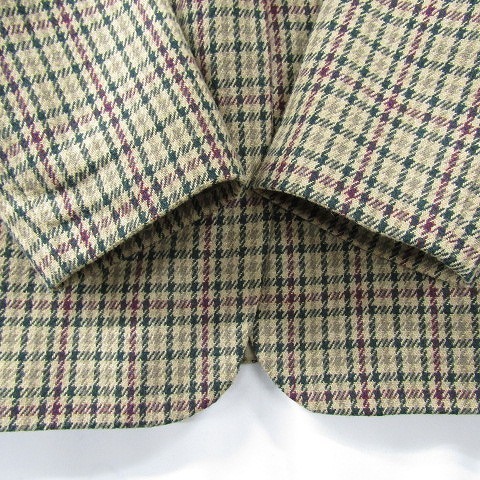 90s Vintage size 10 XL~ Sag Harbor tailored jacket blaser check 1 button lining beige group old clothes Vintage 1F2809