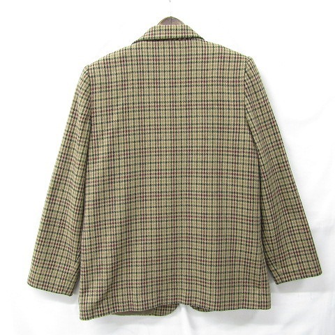 90s Vintage size 10 XL~ Sag Harbor tailored jacket blaser check 1 button lining beige group old clothes Vintage 1F2809