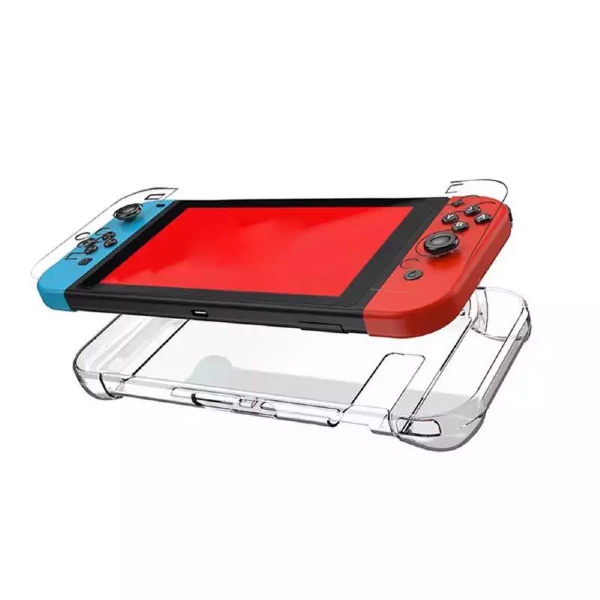 ニンテンドースイッチ用カバー 分離したのケース 超薄型 Nintendo Switch ケース 赤い透明　赤いクリスタル