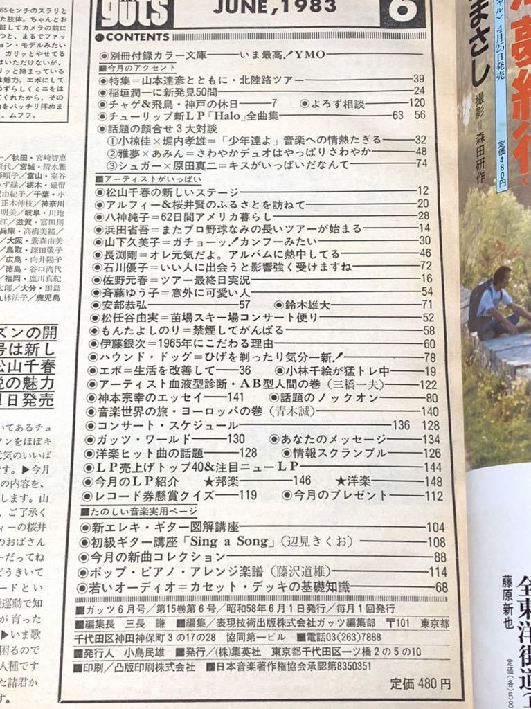 Yahoo!オークション - guts ガッツ 1983年6月号 別冊付録付 YMO Yahoo!オークション - guts ガッツ 1983年6月号 別冊付録付 YMO