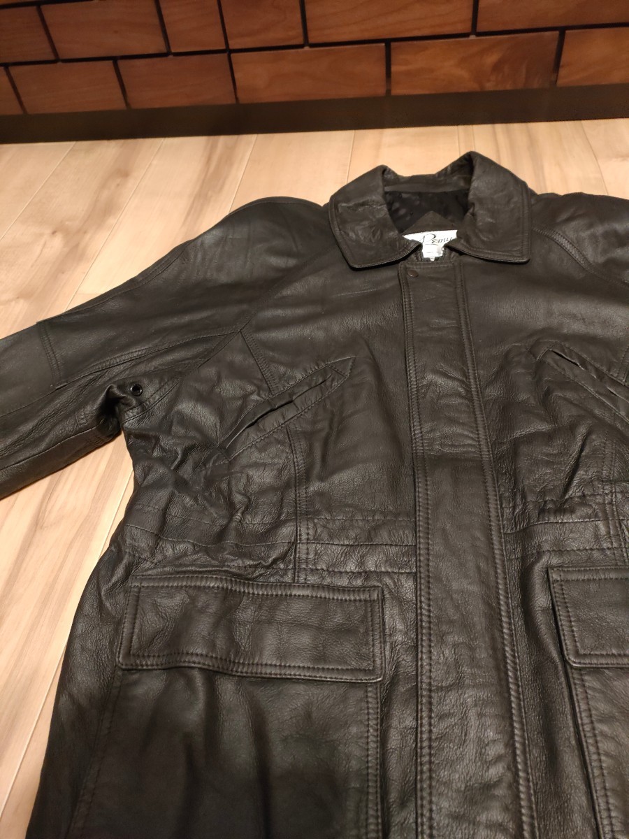 希少ARROW社 アメリカ製Remy革  レザーハーフコート・ジャケット 黒 L
