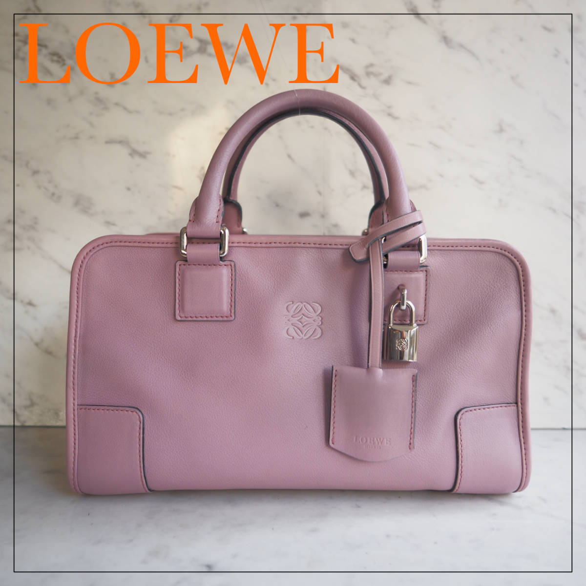 ヤフオク! - ロエベ LOEWE アマソナ28 ピンクベージュ レザー