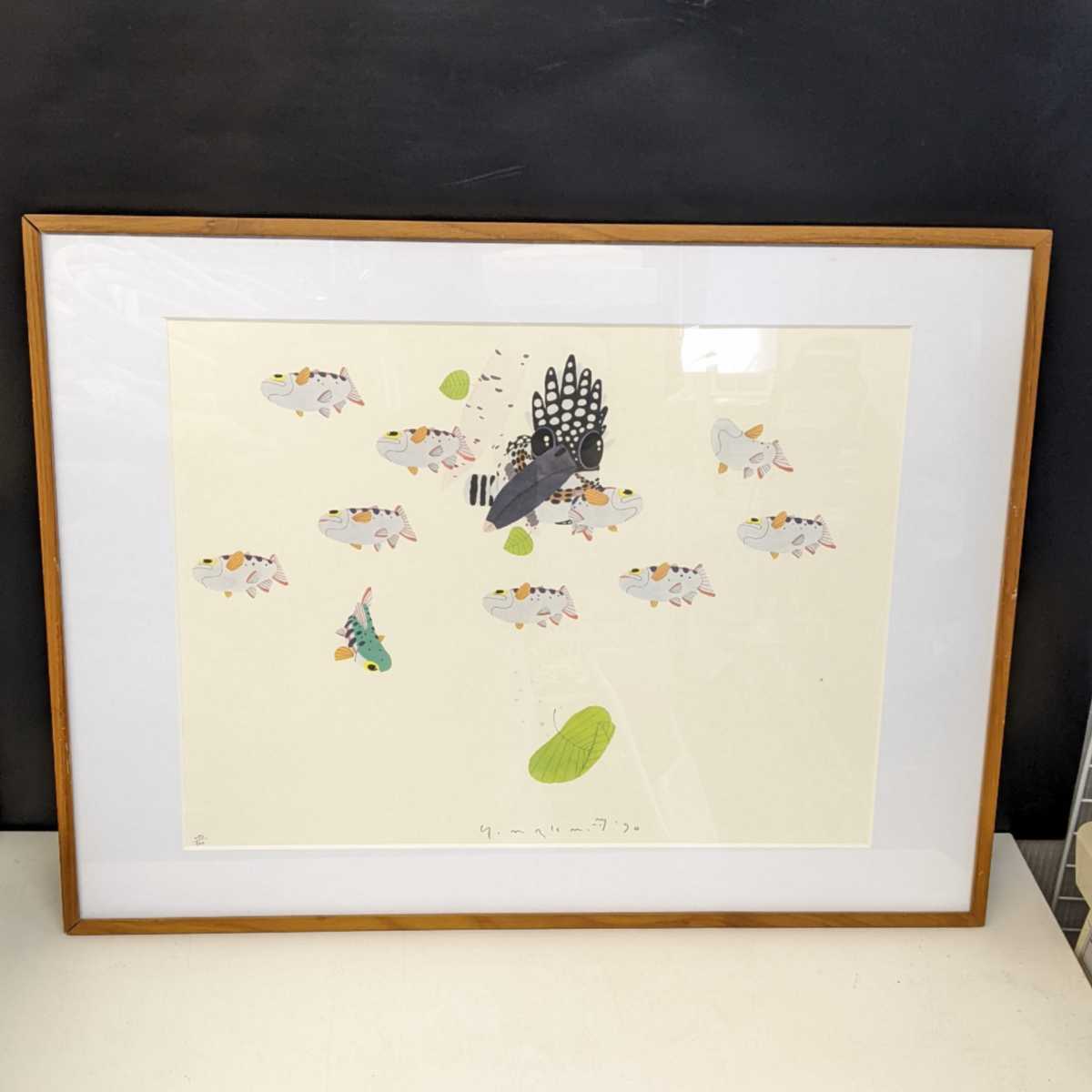 村上康成 絵画 Yahoo!オークション - 村上康成 リトグラフ イラスト 魚 天魚