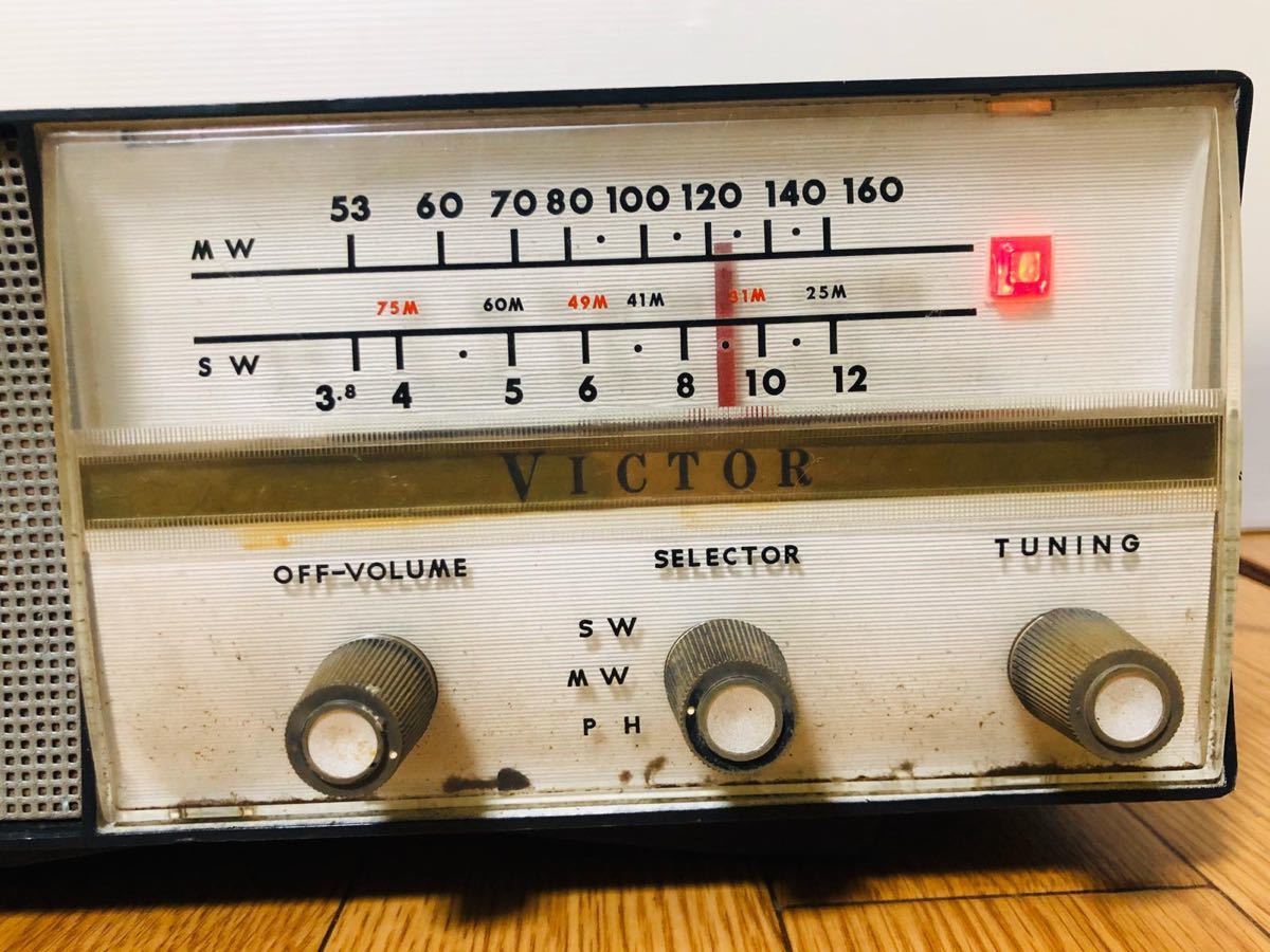 VICTOR 真空管ラジオ 5A-2217 グレー 動作品