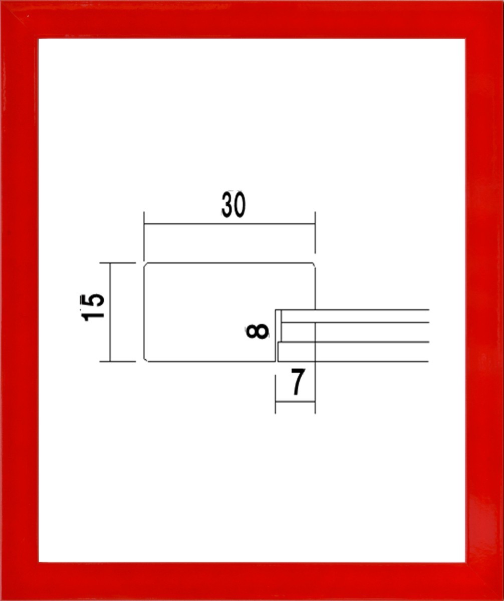 OA picture frame poster panel wooden frame color panel UV cut PET attaching 5906 A2 size 594X420mm red 