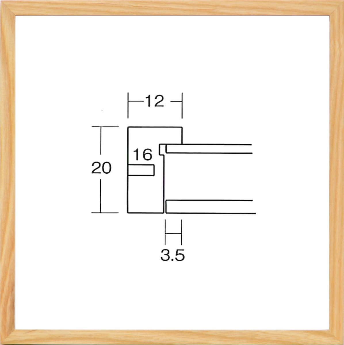 正方形の額縁 木製フレーム UVカットアクリル付 9102 150角 （ 15角 ）サイズ 木地 ナチュラル_画像1