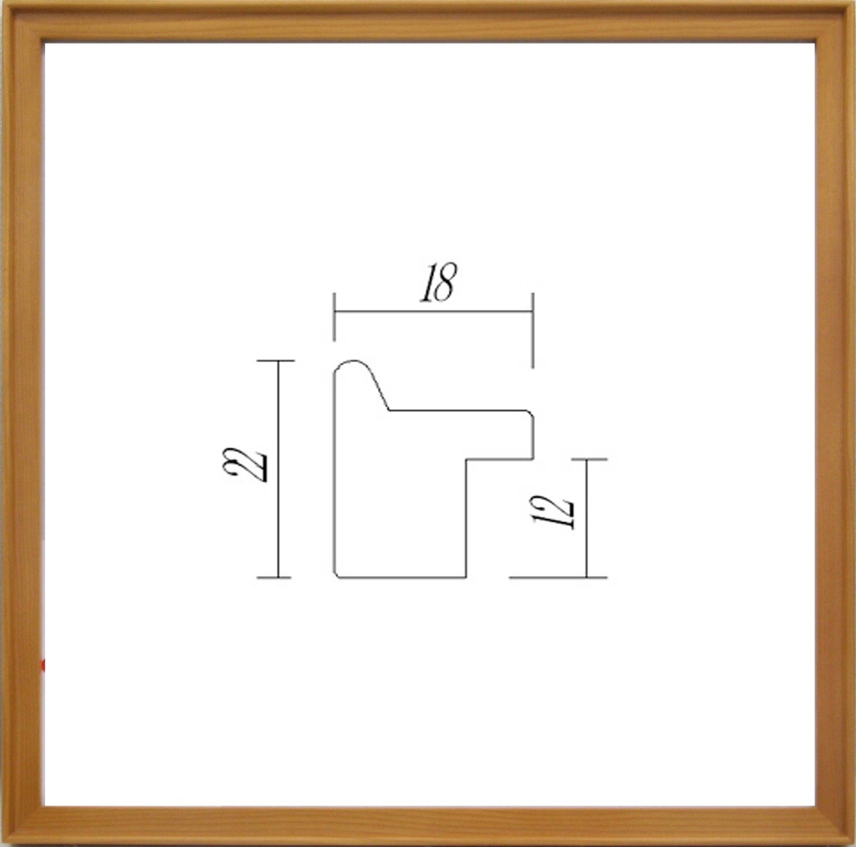 正方形の額縁 木製フレーム アクリル仕様 9787 400角 （ 40角 ）サイズ チーク_画像1