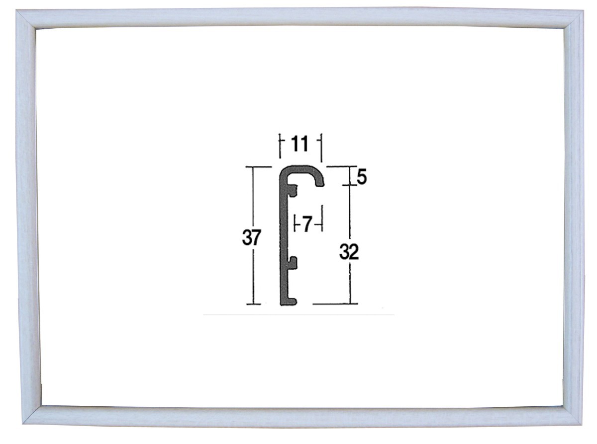 オーダーフレーム 別注額縁 油絵/油彩額縁 アルミフレーム 仮縁 「アフィックスO型」 ウッドホワイト 組寸サイズ1000_画像1