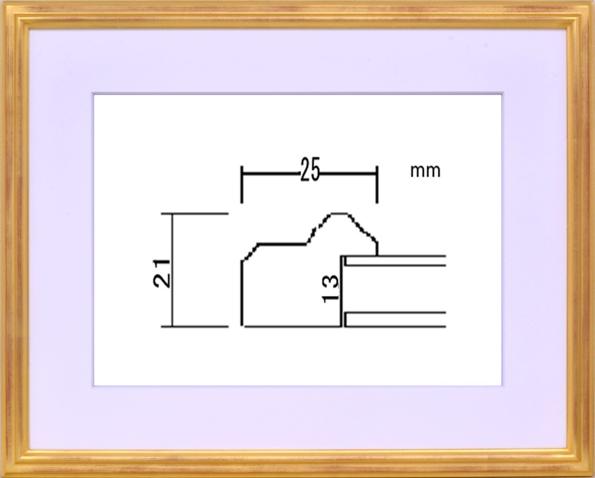 水彩用額縁 木製フレーム アクリル仕様 PF102B サイズF6号_画像1