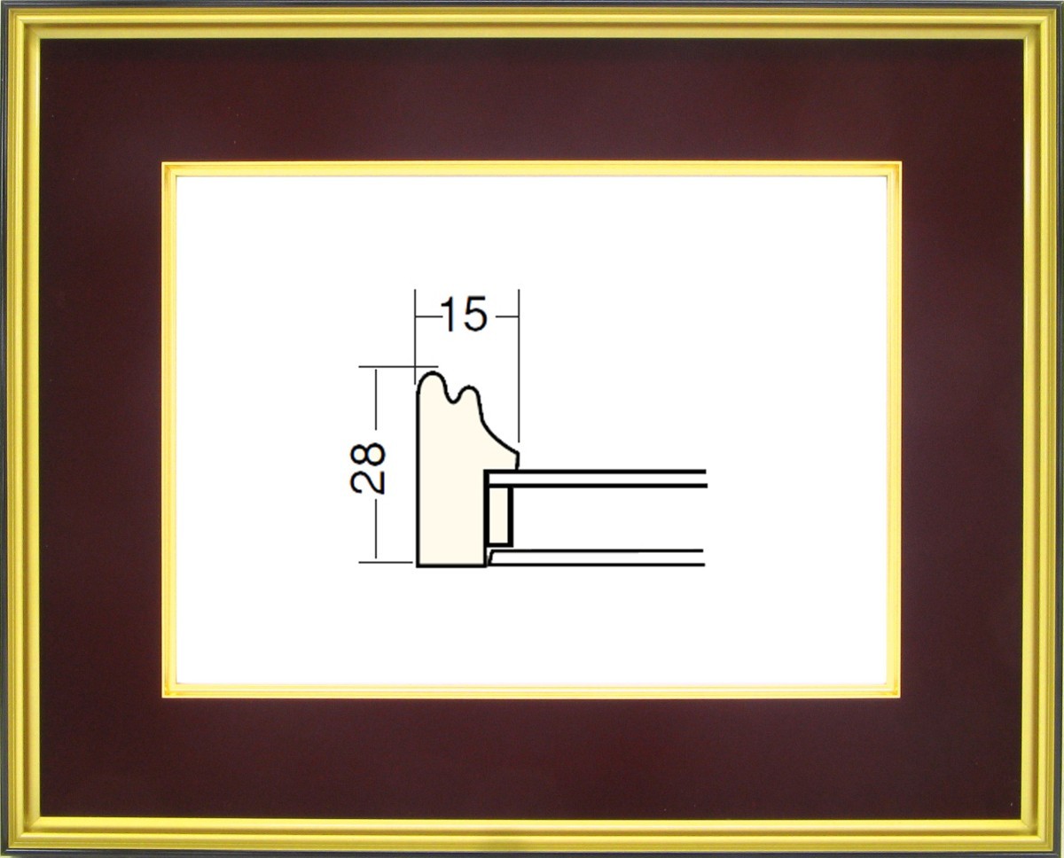 和額縁 木製フレーム 4150 サイズ F6号 エンジ_画像1