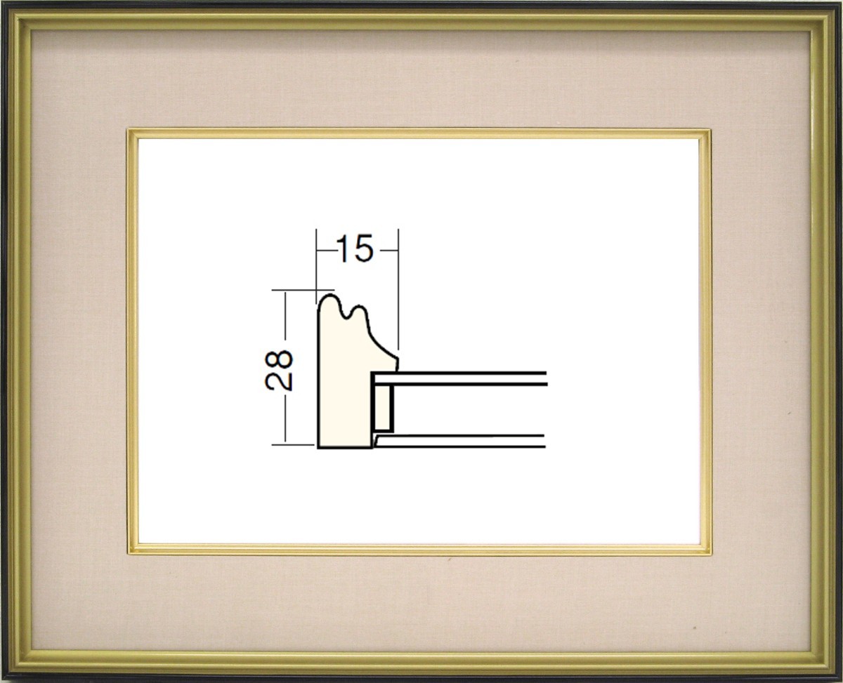 和額縁 木製フレーム 4150 サイズ F10号 ベージュ_画像1