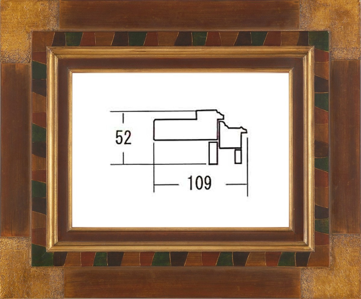 油絵/油彩額縁 木製フレーム 手作り ハンドメイド アクリル付 6238 サイズ F25号 茶_画像1