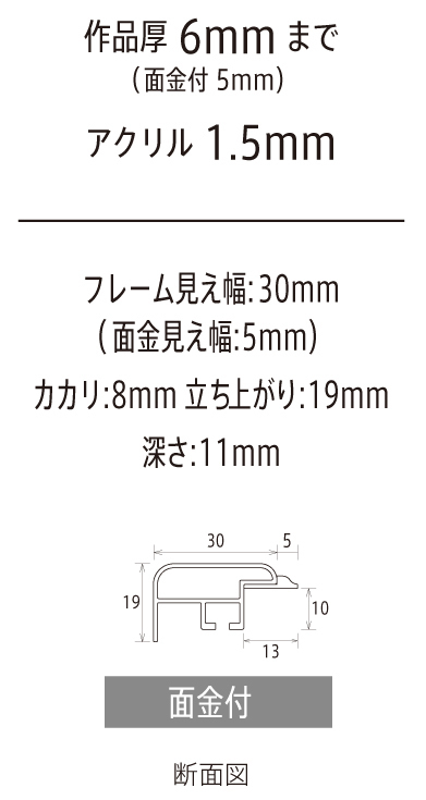 オーダーフレーム 別注額縁 デッサン用額縁 アルミフレーム CF面金付 シルバー 組寸サイズ2200_画像3