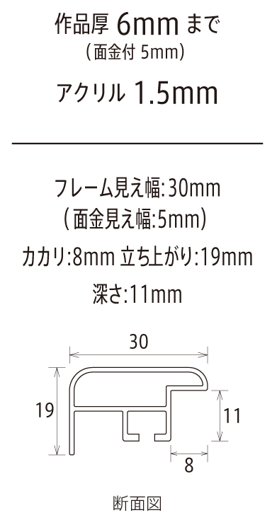 OA額縁 ポスターパネル アルミフレーム CF 宗達(そうたつ) A5サイズ_画像3