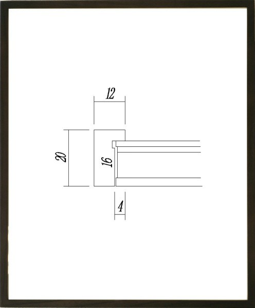 デッサン用額縁 木製フレーム UVカットアクリル付 9102 三三サイズ 墨_画像1