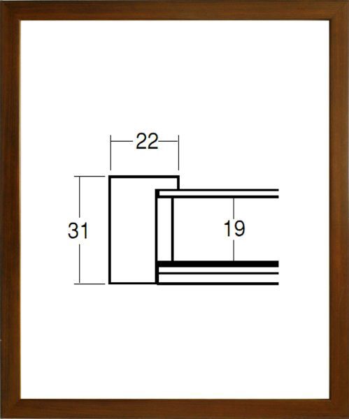 デッサン用額縁 木製フレーム 5660 四ッ切サイズ ブラウン_画像1