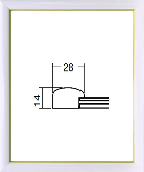 デッサン用額縁 木製フレーム 5600 半切サイズ 白/金_画像1