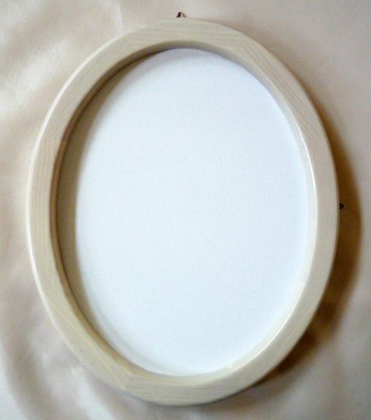 楕円形額縁 木製フレーム 5266 楕円200X150mmサイズ ホワイト ブラウン 白 茶_画像3
