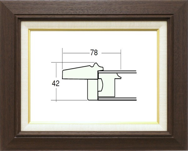 油絵/油彩額縁 木製フレーム 3427 ガラス付 サイズ F10号 ブラウン-
