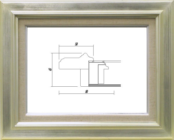 油絵/油彩額縁 木製フレーム 7711 サイズ M30号 シルバー 銀_画像1