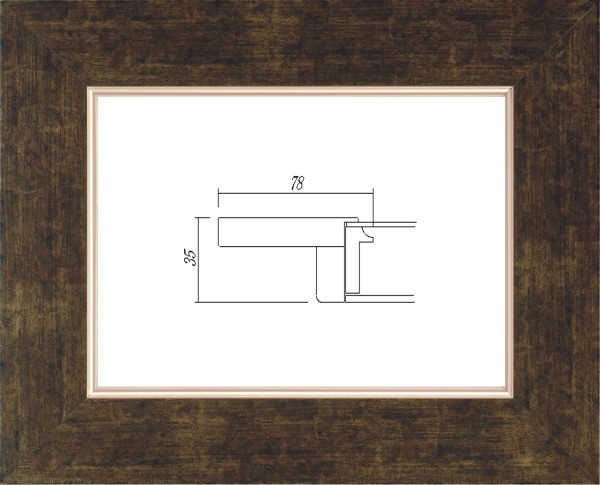 油絵/油彩額縁 木製フレーム UVカットアクリル付 3463 サイズ F10号 ダークブラウン_画像1