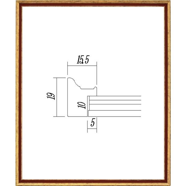 デッサン用額縁 木製フレーム 5902 太子サイズ G/エンジ ゴールド｜代購幫