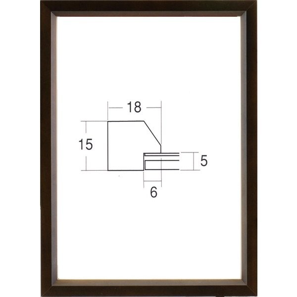 OA picture frame poster panel wooden frame UV cut PET attaching 5864 A3 size 420X297mm Brown 