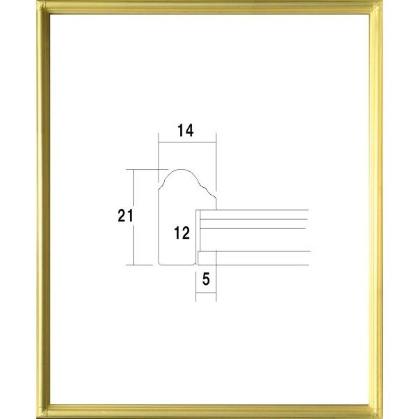 正方形の額縁 木製フレーム アクリル仕様 7517 200角 （ 20角 ）サイズ ゴールド_画像1