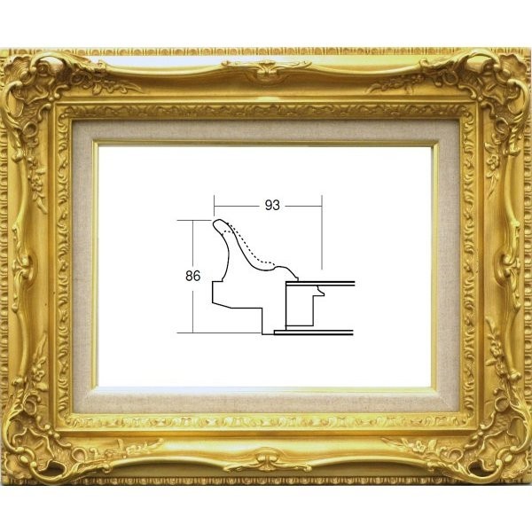 油絵/油彩額縁 木製フレーム 成型フレーム アクリル付 7840 サイズ P6号 ゴールド 金_画像1