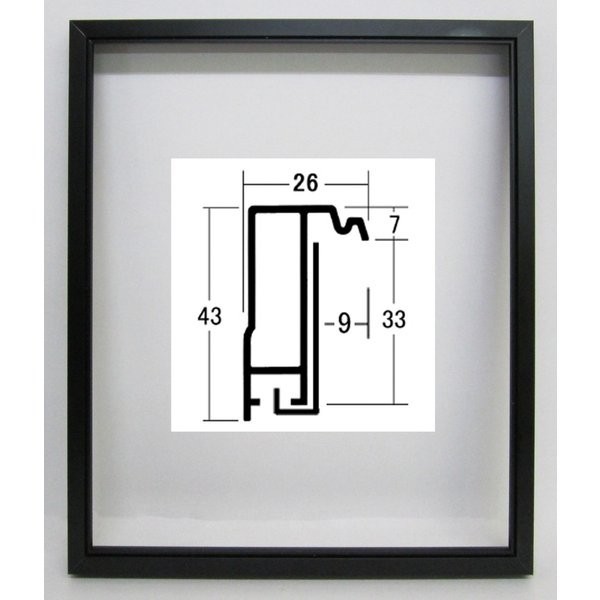 油彩額縁 油絵額縁 アルミフレーム サイズP30 「プット26角」 ブラック_画像1