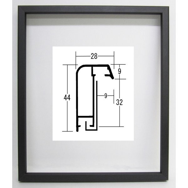 油絵/油彩額縁 正方形の額縁 アルミフレーム サイズF60 P60 M60 S50 「アフィックス28」 ウッドブラック_画像1