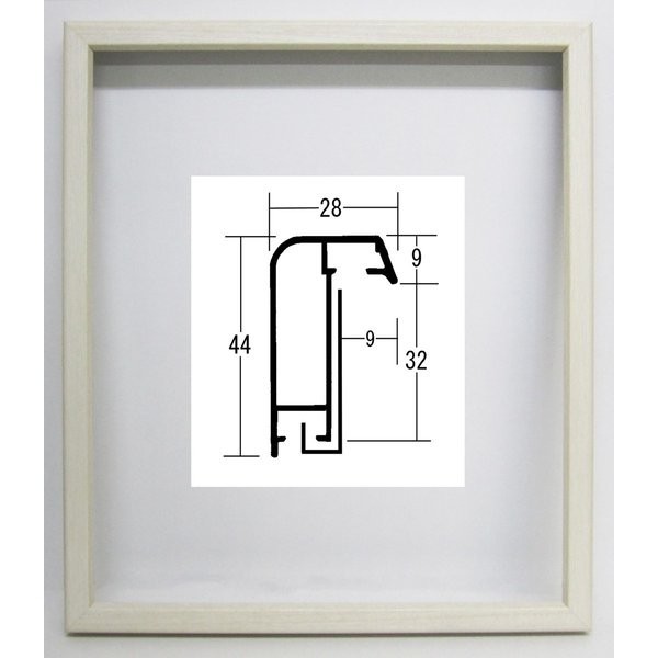 油彩額縁 油絵額縁 アルミフレーム サイズP25 「アフィックス28」 ウッドホワイト_画像1