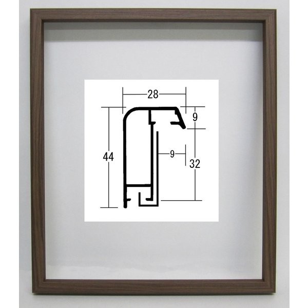 油彩額縁 油絵額縁 アルミフレーム サイズP40 「アフィックス28」 ウッドブラウン_画像1