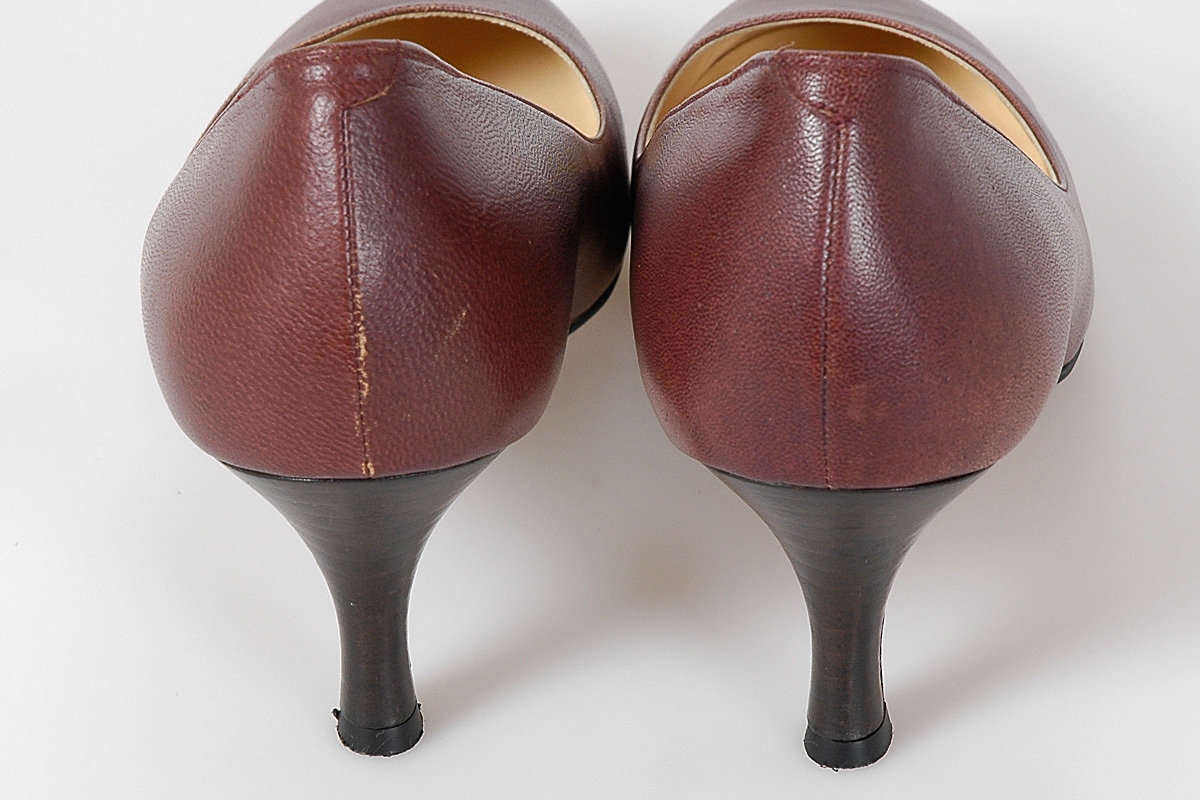 227-8585*LOVE COULEUR/ Rav clair pumps original leather made in Japan Brown 23.0cm